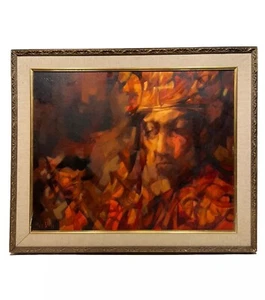 CHARLES BRAGG MODERNIST VINTAGE ABSTRACT ILLUSTRATION MID CENTURY OIL PAINTING - Picture 1 of 23