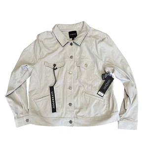 Liverpool Women’s Classic Jean Jacket Fossile Grey Size L NWT - Picture 1 of 9