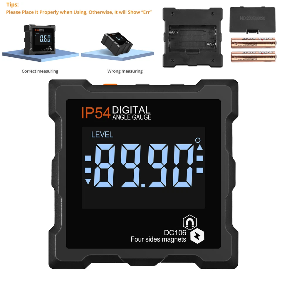 Magnetic Digital Protractor Gauge Level Box Angle Finder Inclinometer Meter LCD - Image 1 of 4