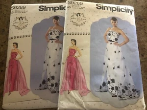 🌺 SIMPLICITY #S9289 - DAMAS "GERTIE" VESTIDO SIN TIRANTES PATRÓN 6-14 / 14-22 FF - Imagen 1 de 2