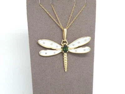Autêntico pingente de libélula Kabana ouro amarelo 14k, madrepérola, turmalina - Imagem 1 de 4
