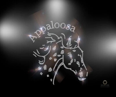 Hotfix Strass Bügelbild Motiv Appaloosa Pferd Western Cowboy Applikation 240812 - Bild 1 von 3