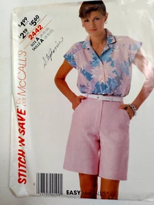 Shorts Shirt Top 8 10 12 McCalls 2442 Sewing Pattern McCall's Stitch N Save Easy - Picture 1 of 8