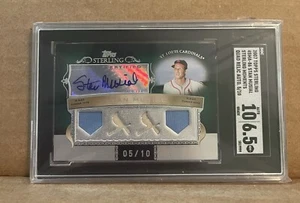 2007 Topps Sterling Moments Stan Musial Quad Jersey Auto #’d /10 SGC 6.5 10 Auto - Picture 1 of 2