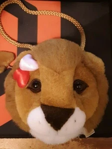 Vintage Child's Stuffed / Plush Lioness Face Wristlet Coin Purse - Ameri-Suisse - Picture 1 of 3