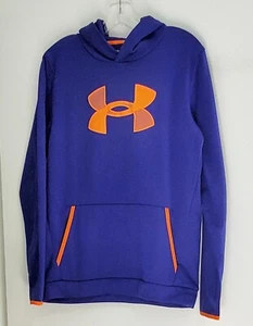 Under Armour Cold Gear Big Boys Big Logo Fleece Hoodie Smalt Blue Sz YLG - NWT - Picture 1 of 1