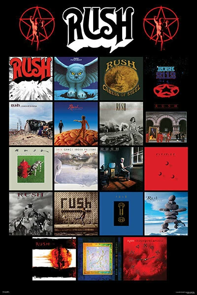 Rush Album Covers 24x36 Poster Rock Canada Fantasy Clockwork Angels Progressive! - Image 1 of 1
