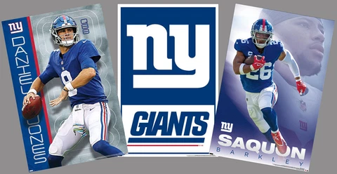 NEW YORK GIANTS NFL Football Posters 3-POSTER COMBO SET - Saquon, Jones, Logo Cover