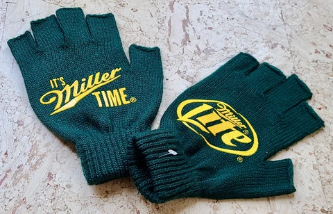 GREEN BAY PACKERS Adult Fingerless Gloves Miller LITE Beer "It's Miller Time" Cover