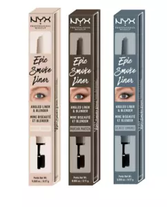 NYX Professional Makeup Epic Smoke Angled Liner & Blender Brown Gray White Lot 3 - Picture 1 of 10