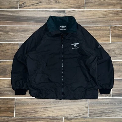 Chaqueta cortavientos negra Bentley para hombre de lujo informal Preppy Performance con cremallera S Foto 1 de 4