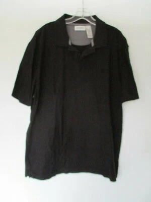 Concepts by Claiborne Size XL 100% Cotton Solid Black Short Sleeve Polo Shirt - Image 1 of 4