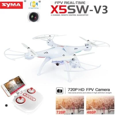 Syma X5SW-V3 HD 720P Drone FPV Drone with One Key 360° Roll Gift Toys For Kids - Image 1 of 4