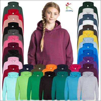 AWDis Niños Sudadera con Capucha Lisa Informal Niños Niñas Sudadera con Capucha Jumper Pullover Top  Foto 1 de 4