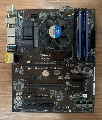 ASROCK Z87 Pro4 motherboard Z87 LGA1150 DDR3 VGA+DVI+HDMI ATX BUNDLE Tested OK - Image 1 of 3