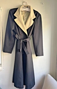VINTAGE Forecaster International Trench Coat - Black & Tan Womens size: 11/12 - Picture 1 of 8