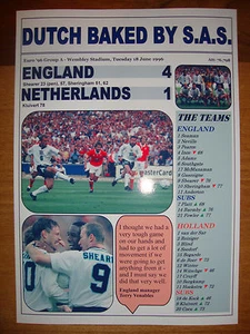 England 4 Holland 1 - Euro 96 - souvenir print - Picture 1 of 1