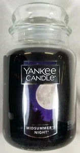 Yankee Candle MIDSUMMER'S NIGHT Large Jar 22 Oz Black Housewarmer New Wax - Picture 1 of 4