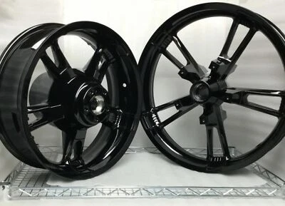 *Harley Enforcer Wheels 2009 -19 Gloss Black Road King Street Glide #2 EXCHANGE Foto 1 de 4