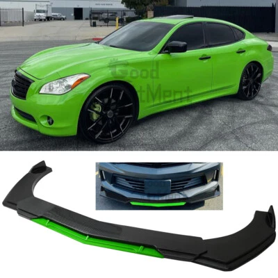 Kit de carrocería divisor de labios parachoques delantero verde fibra de carbono para INFINITI M37 sedán EE. UU. Foto 1 de 4