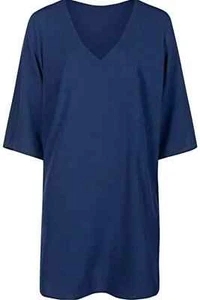 Rosa Faia Navy Blue Mokolea Tunic Dress 16 - 18 Cover Up Beachwear lightweight - Picture 1 of 1