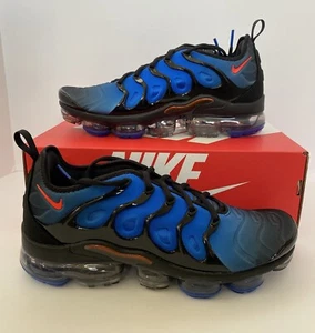Nike Men’s Air VaporMax Plus Shoes Size 11.5 “Knicks” Black Bright Crimson - Picture 1 of 12