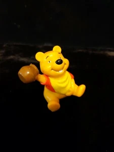Vtg Disney Winnie The Pooh w honey jar 2 1/2" tall PVC loved made in China - Picture 1 of 8