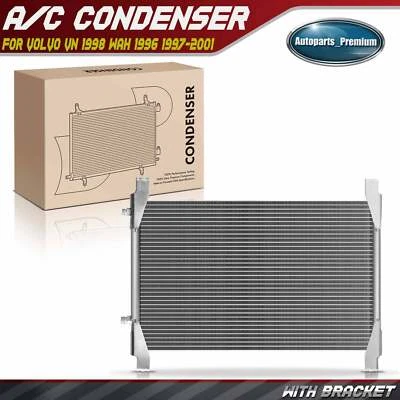 AC Condenser w/ Bracket for Volvo VN 1998 WAH 1996-2001 WC 96-97 WG WI 96-98 WX - Image 1 of 4