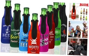 Summer Beer Bottle Insulator Sleeve with Zipper Neoprene Insulated Jackets - Picture 1 of 8