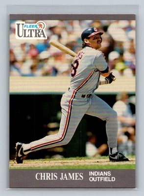 1991 Ultra UER: card number should be 114 #111b Chris James Cleveland Indians - Image 1 of 2