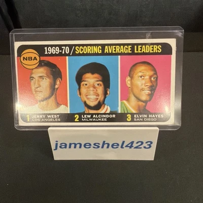 Líderes promedio anotadores 1969-70 West/Alcindor/Hayes #2 en muy buen estado-excelente+ Foto 1 de 4