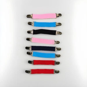 Pacifier Clips - Metal Clips - Stretchy - Assorted Colors - Set Of 8 - NEW - Picture 1 of 1