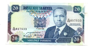 20 SHILLINGS VERY  FINE  CRISP  BANKNOTE FROM  KENYA 1990   PICK-25 - Picture 1 of 2