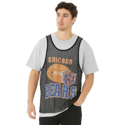 Chicago Bears VTG SZ L Single Stitch Unisex Gray Tee With Mesh Tank Overlay RARE - Image 1 of 4