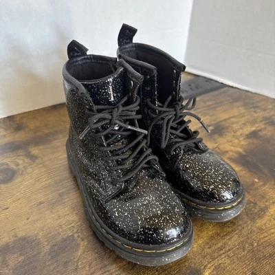 Botas Dr. Martens 1460 glitter com cadarço criança tamanho 10 EUA EUC - Imagem 1 de 4