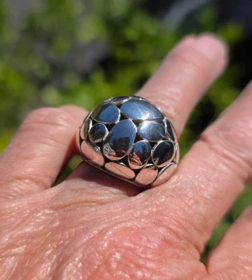 Anillo John Hardy Plata de Ley 925 Kali Guijarro Cúpula Talla 5.75 Foto 1 de 4