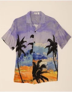 PULL & BEAR Mens Short Sleeve Shirt Small Multicoloured Viscose Hawaiian BZ15 - Picture 1 of 4