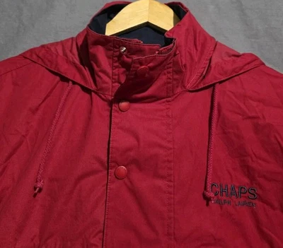 Chaqueta De Colección Chaps Ralph Lauren Para Hombres M Ligera Embalable Anorak Con Capucha Roja Foto 1 de 4