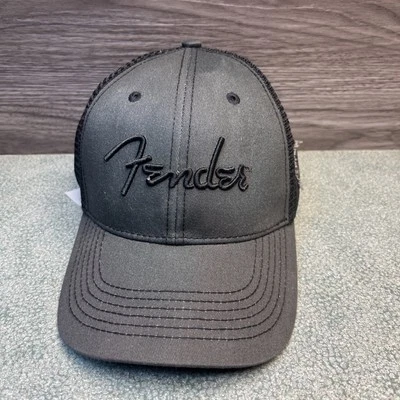 Fender Black Trucker Hat Embroidered 1946 Adjustable Mesh Back Ballcap - Image 1 of 4