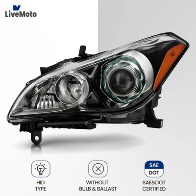 HID Headlight For 2011-2013 INFINITI M56 M37 Black w/ AFS Projector Right Side Foto 1 de 4