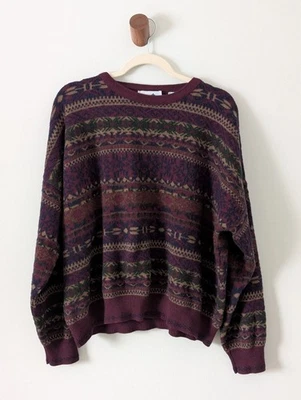 复古男式 Florence Tricot 羊毛混纺毛衣意大利制造多色 XXL — 第 1/4 张图片