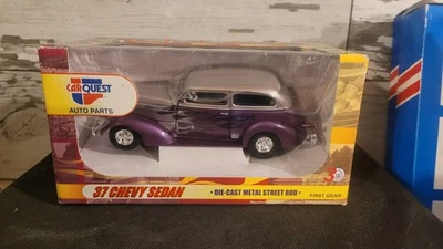 NEW CARQUEST FIRST GEAR 37 CHEVY SEDAN DIECAST CAR MODEL 1/25 NIB STREET ROD  - Image 1 of 2