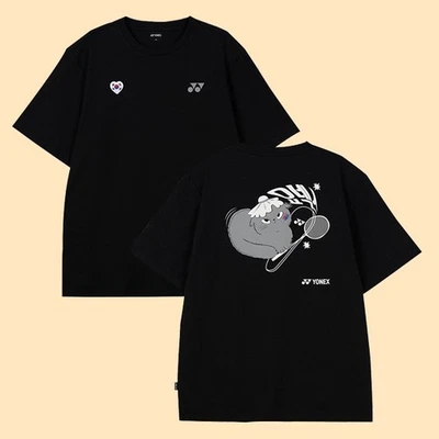 YONEX 25F/W Unisex Badminton T-Shirts Korean Edition Casual Tee Black 259TS012U - Image 1 of 4