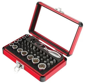 44Pc 1/4" Dr Mini Dual Flex Head Ratchet W/ Socket & Bit Set 9732 SUNEX TOOLS 0 - Picture 1 of 1