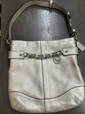 Coach Chain F19722 Crossbody Shoulder Bag Purse Bronze Metallic Pebbled No Tag - Image 1 of 4