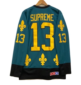 Supreme Fleur De Lis Hockey Jersey Teal Size M FW13 - Picture 1 of 6