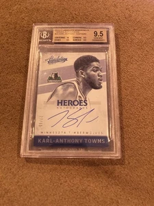 Karl-Anthony Towns 2016-17 Absolute Heroes Auto /60 BGS 9.5 Gem Mint - Picture 1 of 2