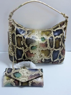 Brahmin Heather Multi Caloosa Leather Shoulder Bag With Veronica Wallet Set NWT - Image 1 of 4