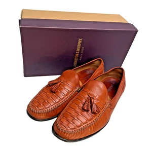 Mocasines Johnston & Murphy Cresswell tejido borla coñac piel de oveja para hombre 10M - Imagen 1 de 23