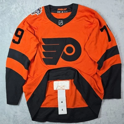 Adidas Au Carter Hart Philadelphia Flyers  NHL Stadium Series Jersey Orange 50 - Image 1 of 4